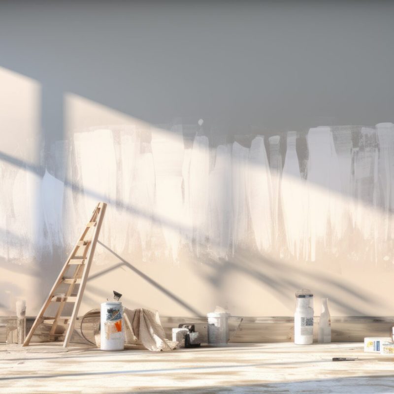 Wall being painted white.